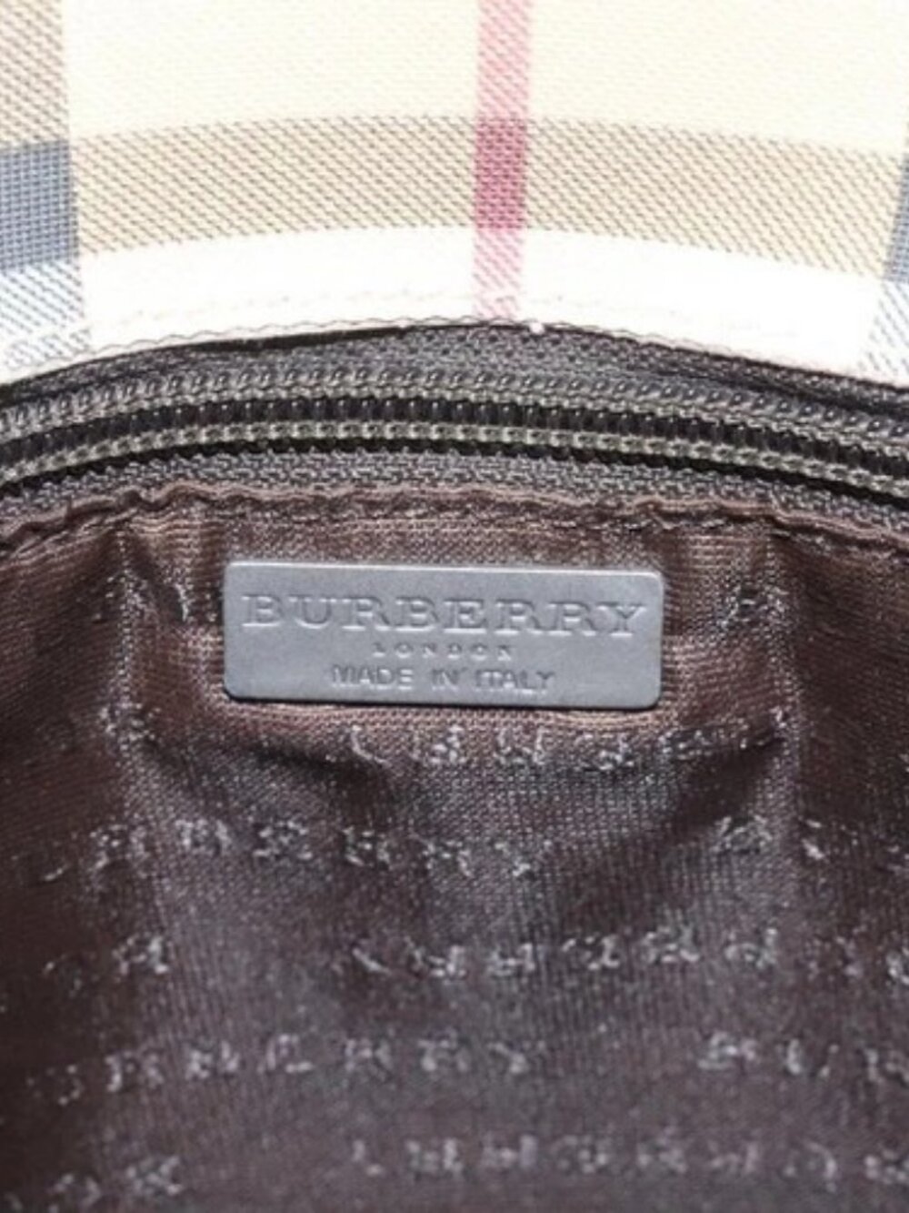 BURBERRY Nova Check Tote Bag PVC Leather Beige Brown Auth BA401 - Picture 9 of 16